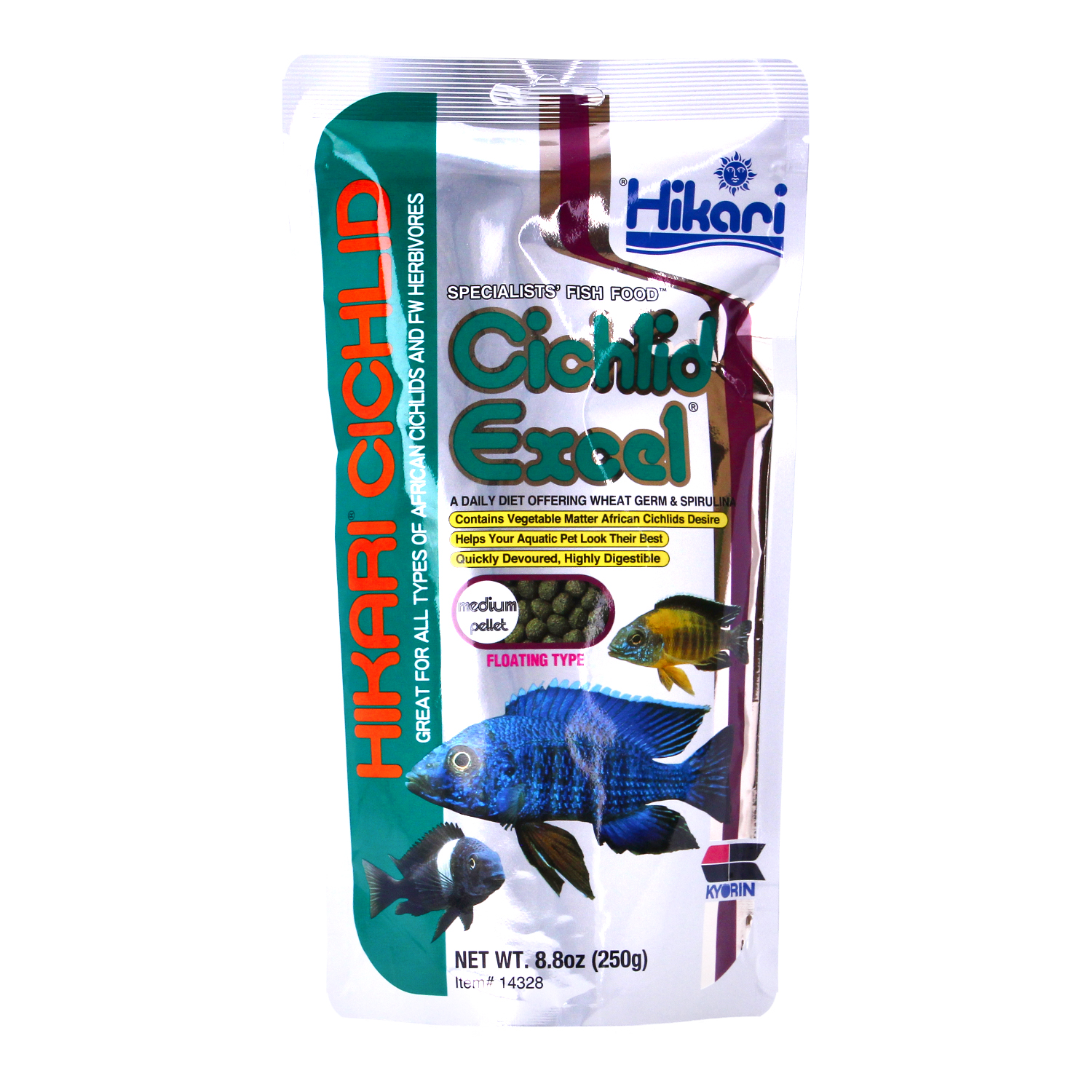 HIKARI CICHLID EXCEL MEDIUM PELLET 250G 500G 1KG FLOATING FISH FOOD TROPICAL