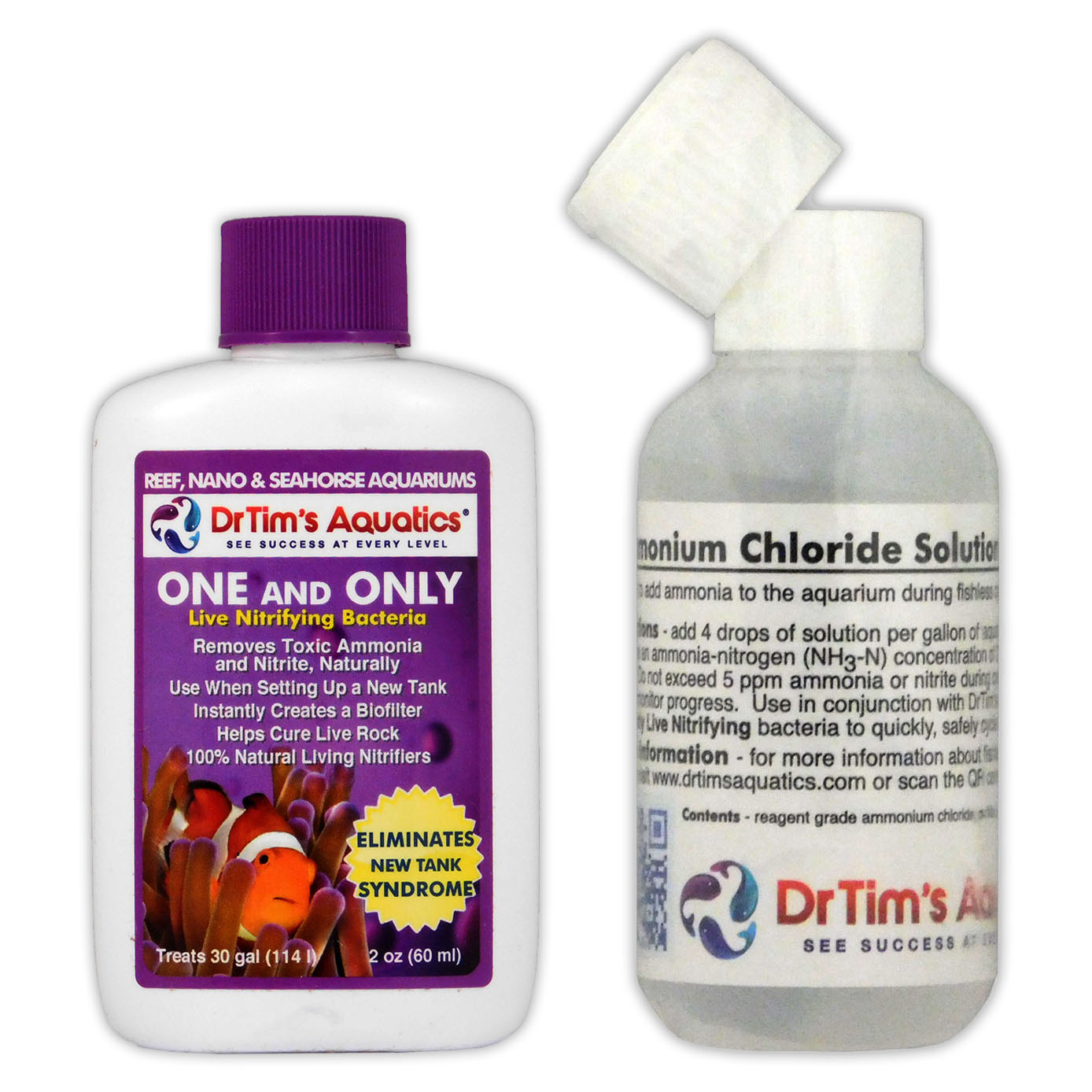 2oz Ammonium Chloride For Fishless Cycles - Dr.Tim's