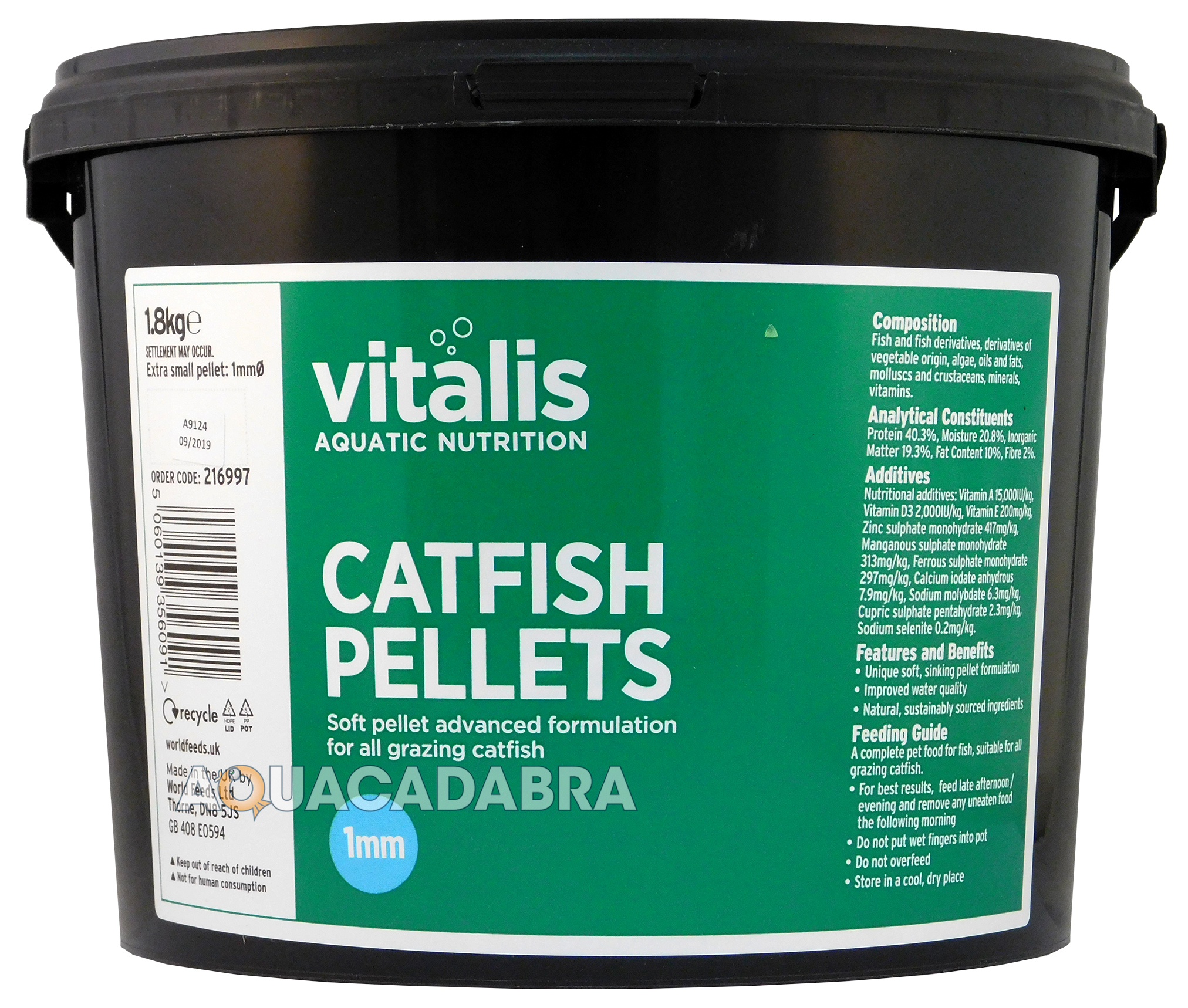 Vitalis Catfish Pellets XS 1mm Pellet ExtraSmall Food Bottom Feeder