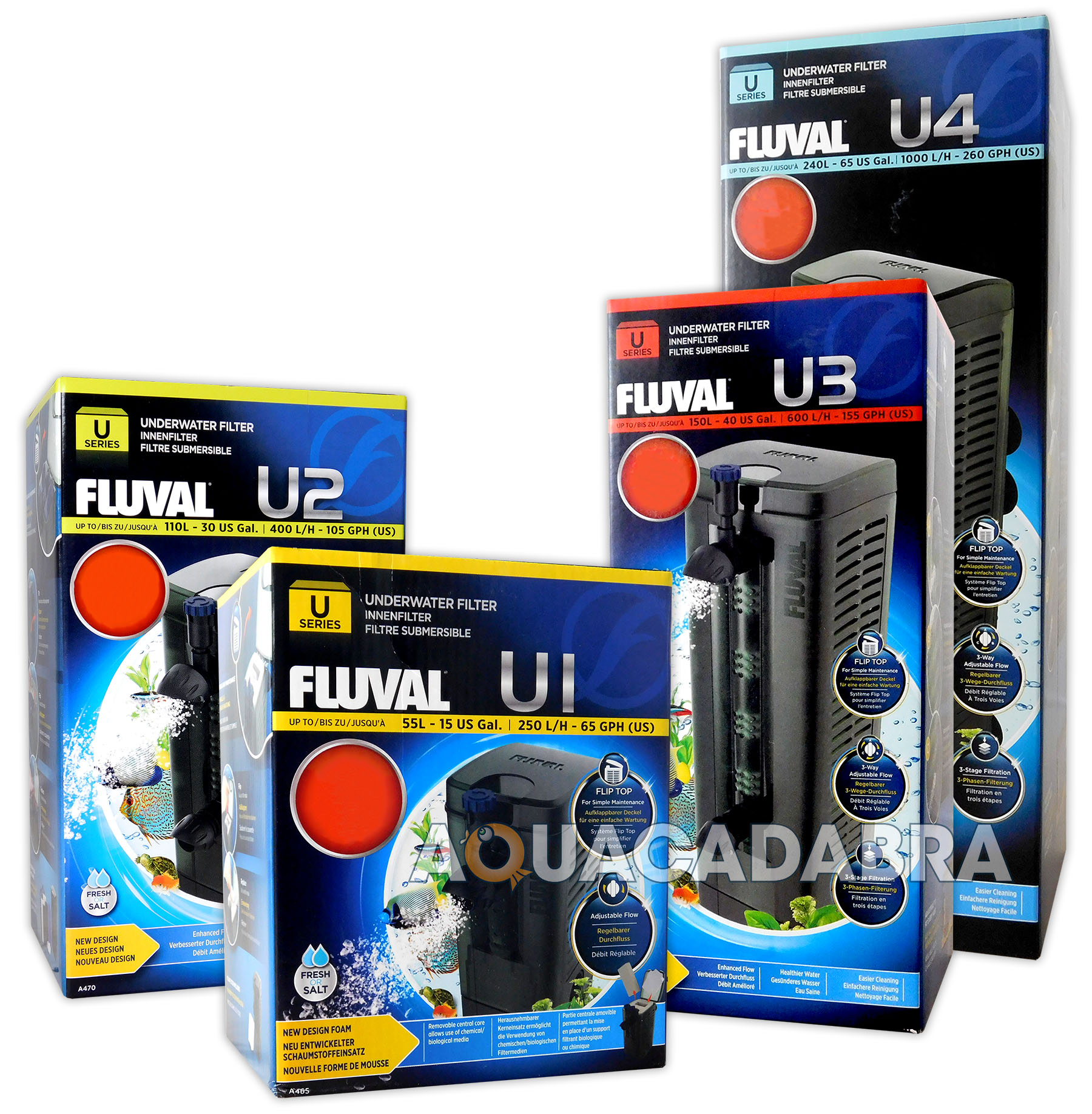 FLUVAL NEW U-SERIES U1,U2,U3,U4 INTERNAL FILTERS SUBMERSIBLE AQUARIUM ...