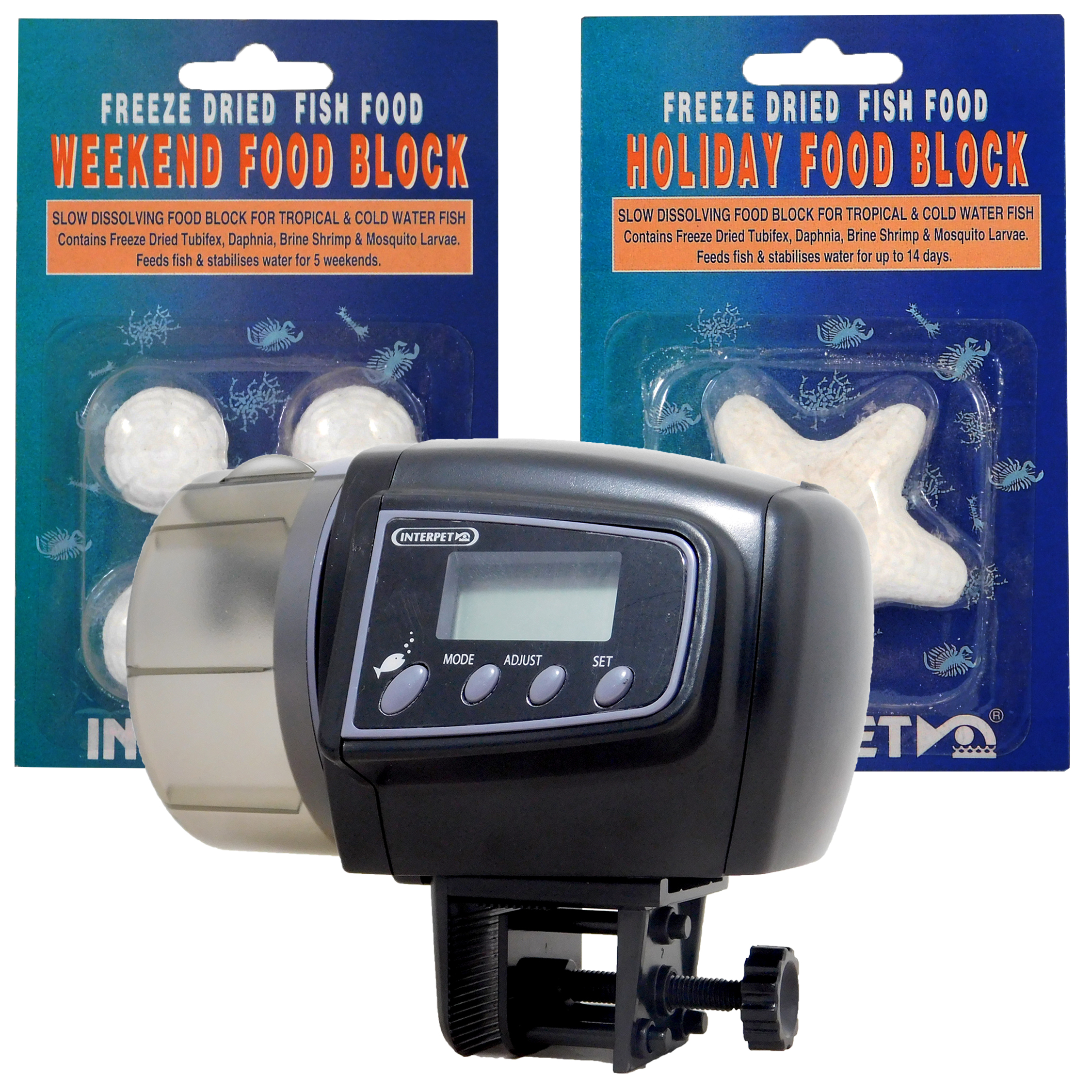 Interpet Auto Lcd Feeder Freeze Dried Fish Food Block Holiday