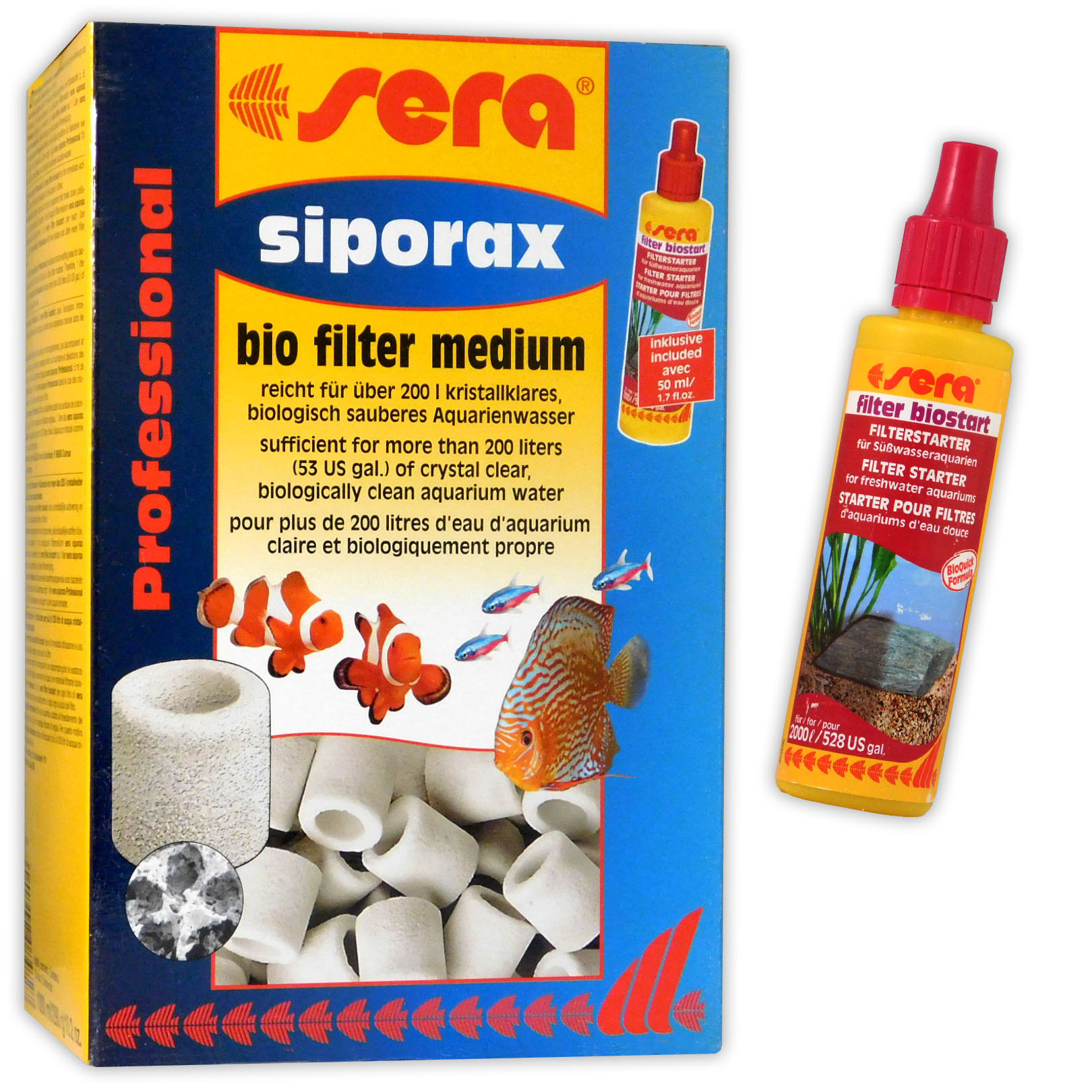 Siporax Professional Ceramic Bio Media Rings & Filter Start Biological