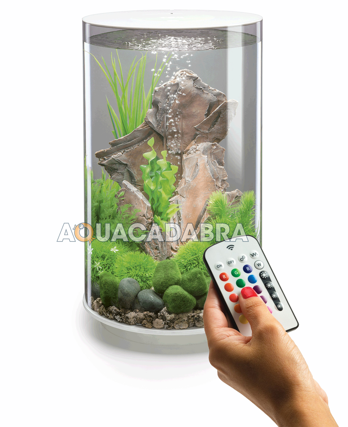 modern white fish tank and stand