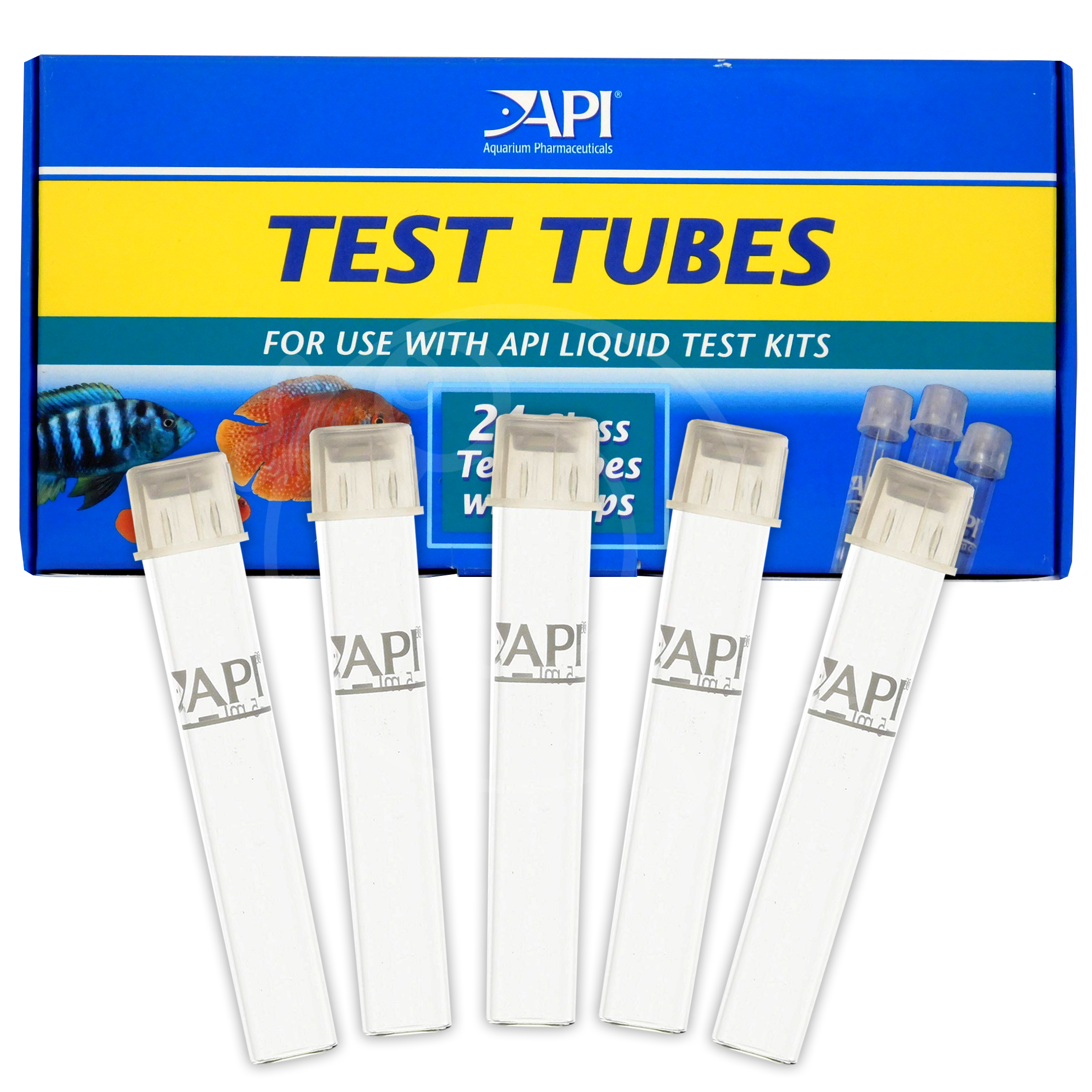 API 5ml Test Tubes Spare for Test Kit with Caps Replacement Aquarium