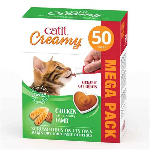 Catit Creamy Treats Mega Pack Cat Reward Chicken, Lamb, Salmon, Prawn, Tuna - Bild 3 von 6