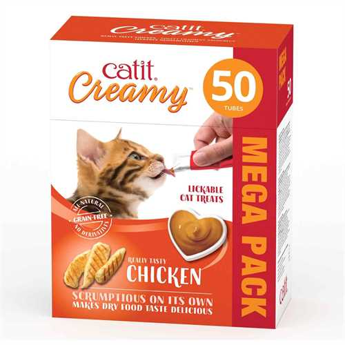 Catit Creamy Treats Mega Pack Cat Reward Chicken, Lamb, Salmon, Prawn, Tuna - Bild 2 von 6