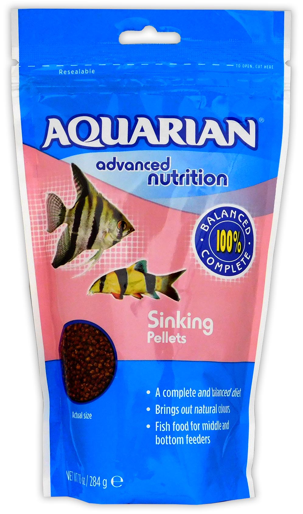 AQUARIAN SINKING PELLETS 284g FISH TANK AQUARIUM FOOD BOTTOM FEEDERS ...