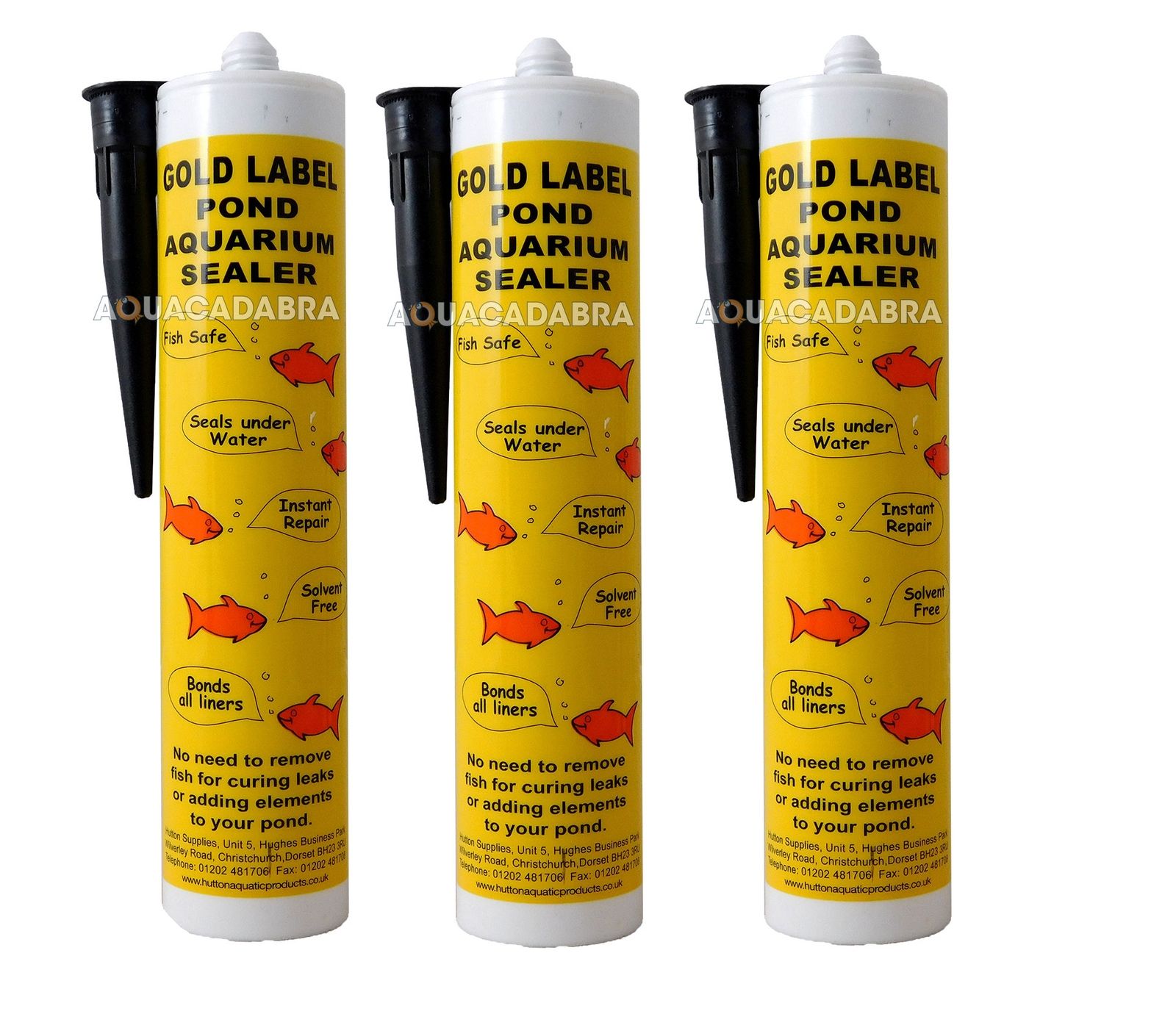GOLD LABEL 3x BLACK UNDERWATER 290ml LEAK REPAIR GARDEN FISH POND LINER