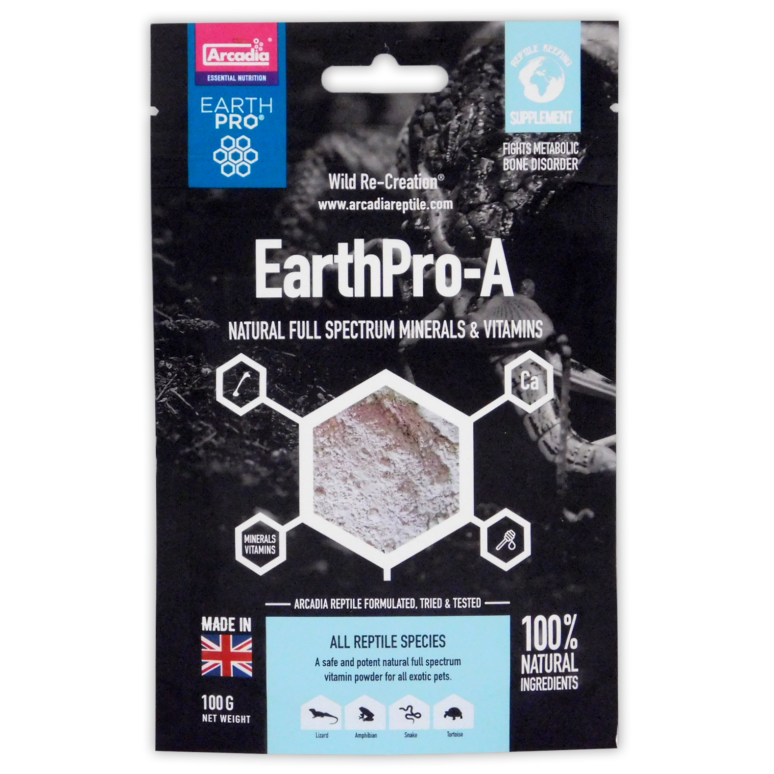 ARCADIA EARTH PRO REPTILE LIZARD INSECT WORM FEED VITAMIN MINERAL