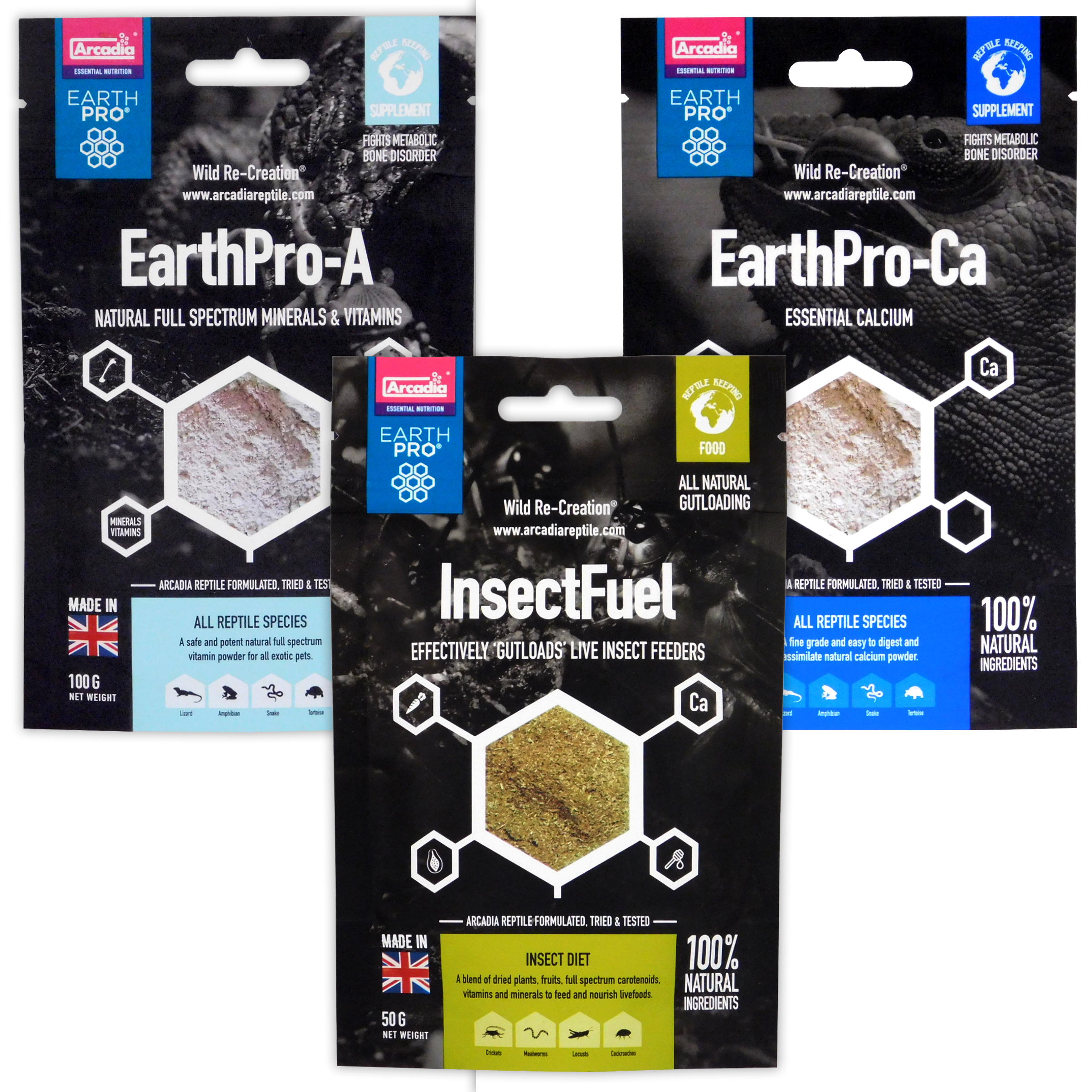 ARCADIA EARTH PRO REPTILE LIZARD INSECT WORM FEED VITAMIN MINERAL