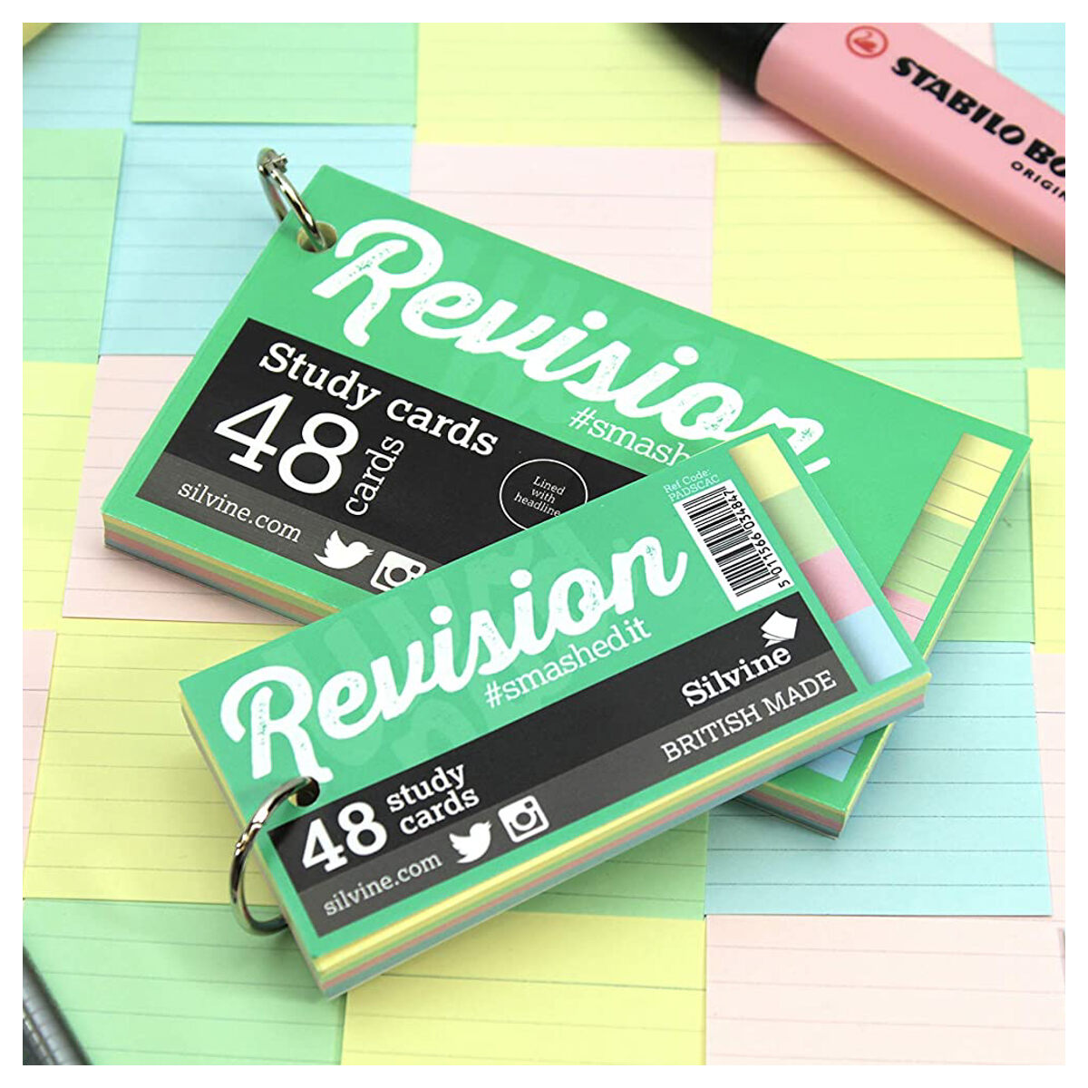 Silvine Luxpad Assorted Colour Study Cards 5 x 3