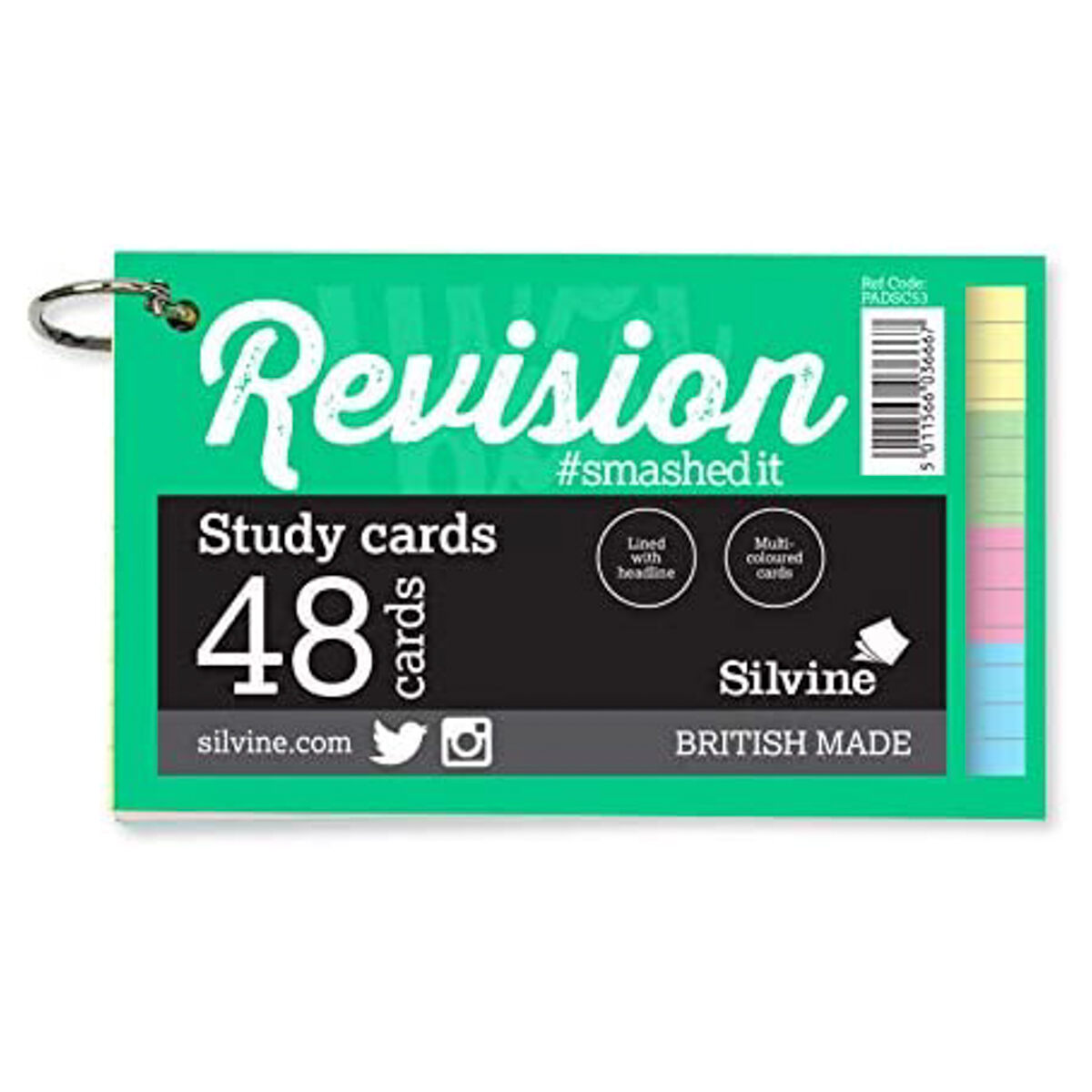 Silvine Luxpad Assorted Colour Study Cards 5 x 3