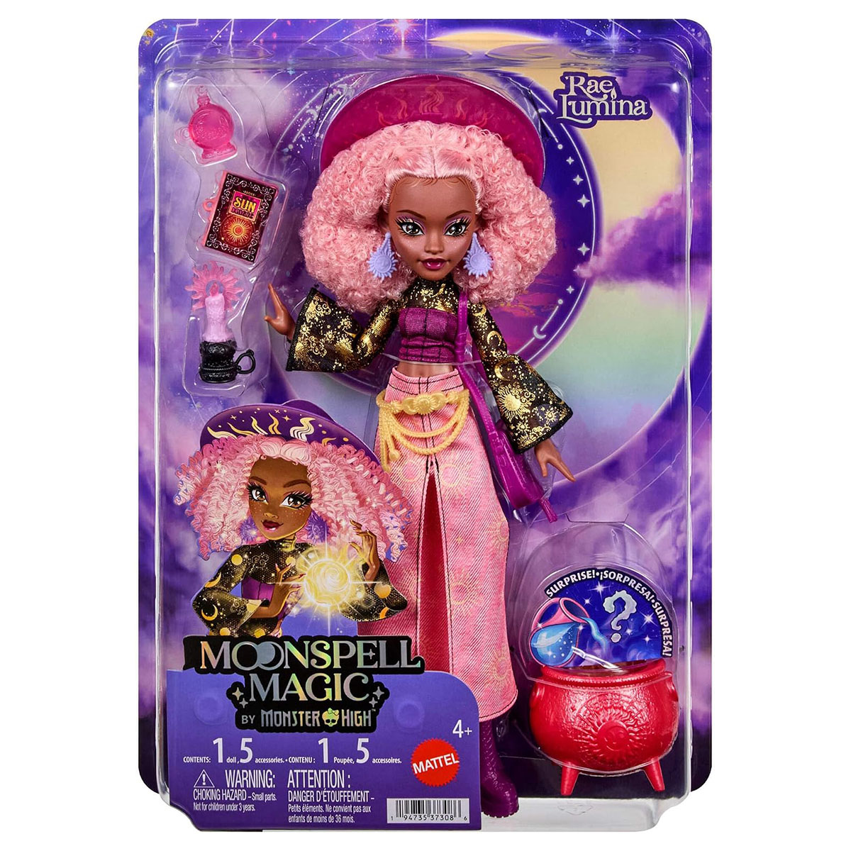 Monster High Moonspell Magic Rae Lumina Doll Magical Reveal Toy Age 4+ - Image 1