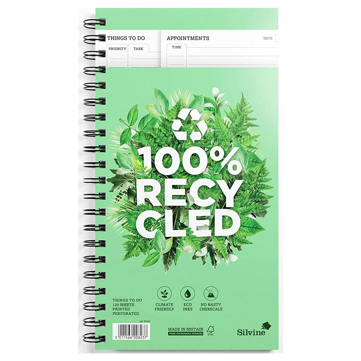 Silvine Things To Do List Pad Checklist Notebook 280x150mm 100% Recycled (R106)  - Image 1