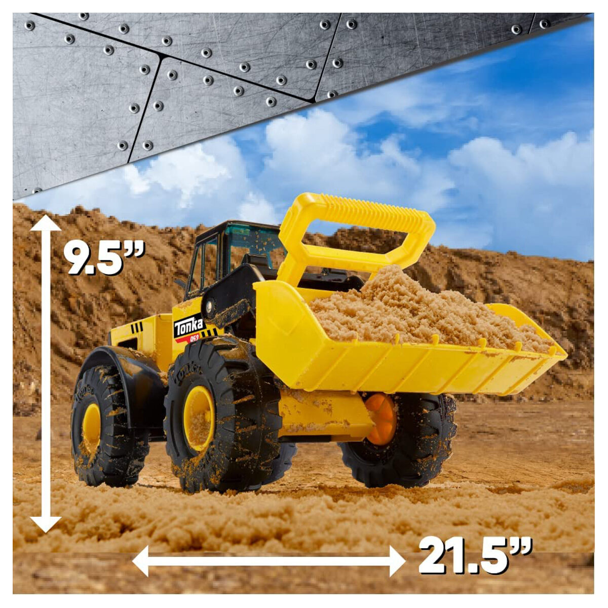 Tonka Steel Classics Front Loader Mighty Yellow Vehicle Collectible Kids Fun Toy - Image 2