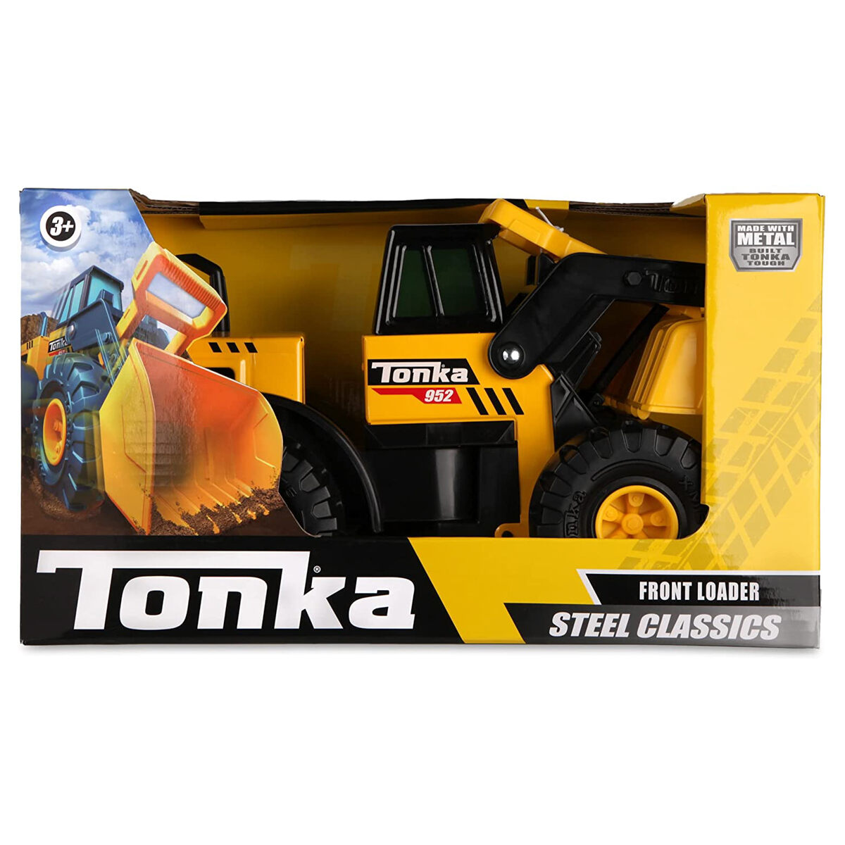 Tonka Steel Classics Front Loader Mighty Yellow Vehicle Collectible Kids Fun Toy - Image 1