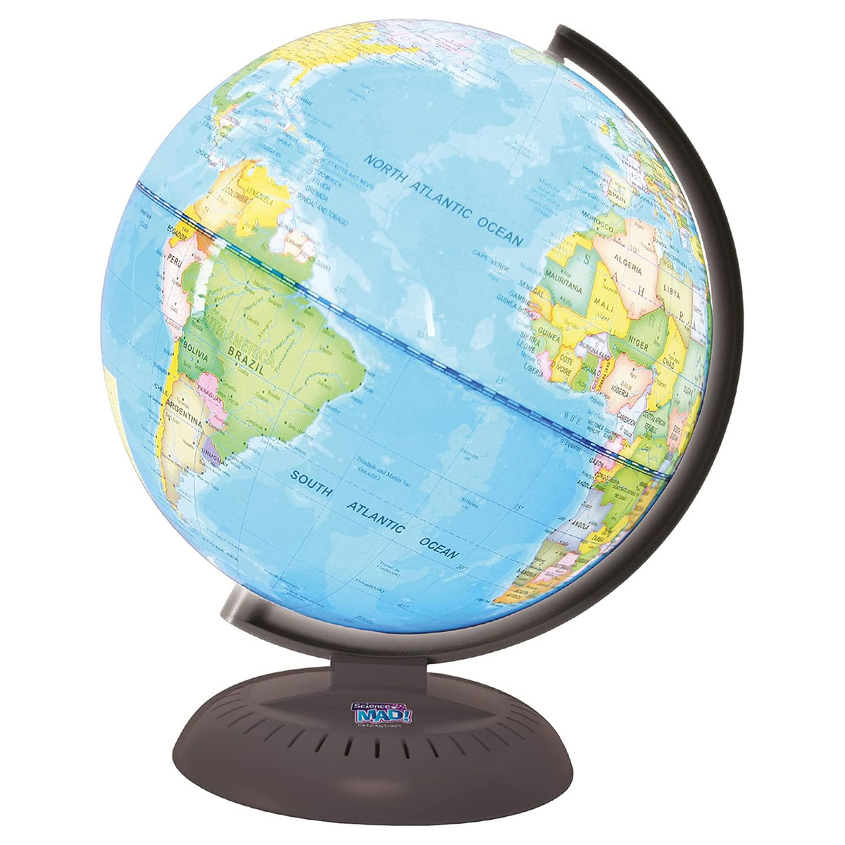 Science Mad Light Up World Globe 20cm - Geography Learning Tool - Image 1