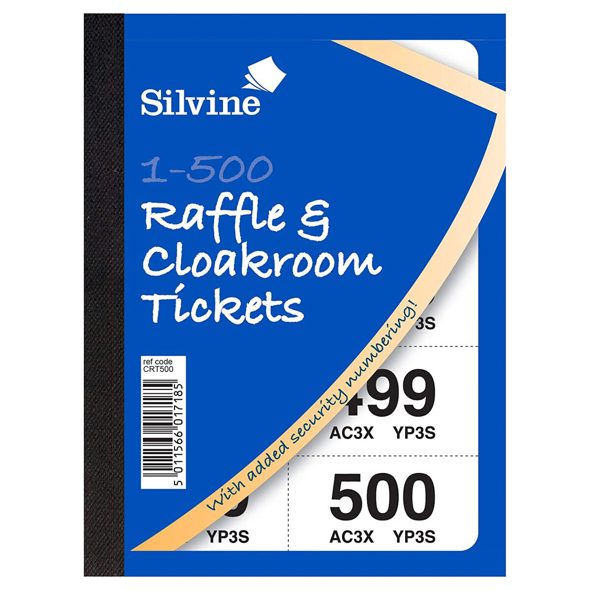 Silvine Raffle Cloakroom Tickets Book Security Numbering 1-500 CRT500 New  - Image 1