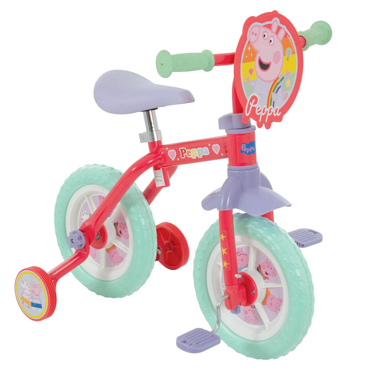 PeppaPig - 2 in 1 10” Training Bike Outdoor Fun Bicycle - MV Sports - Image 1