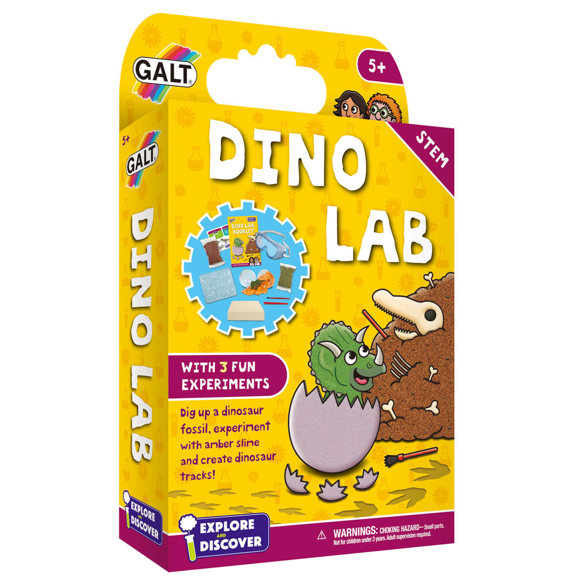 Galt Toys Dino Lab STEM Children Educational Science Activity 3 Fun Experiments - Image 1