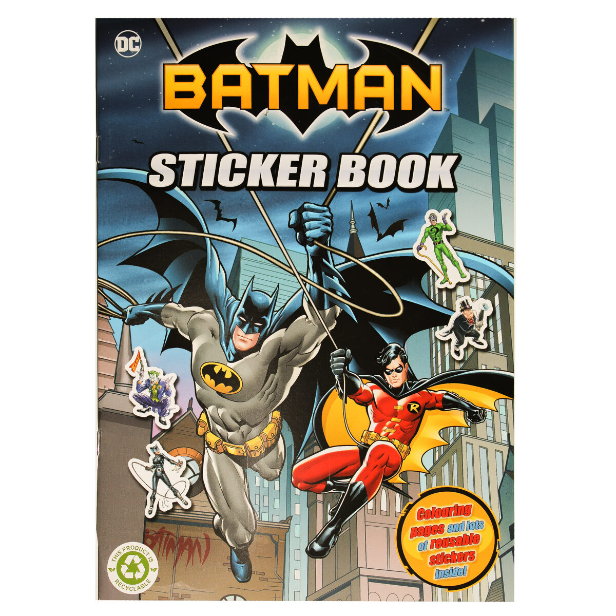 Batman Coloring Stickers Books Set with Reward Stickers, Coloring Pages,  Games, and Activities Bundle Includes Separately Licensed GWW Stickers
