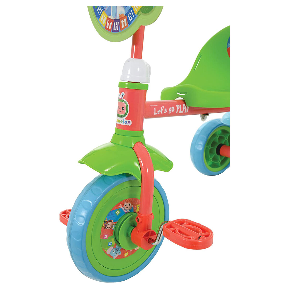CoComelon My First Trike Tricycle Steel Frame Outdoor Push Pedal 2-in-1 Ride on - Image 3