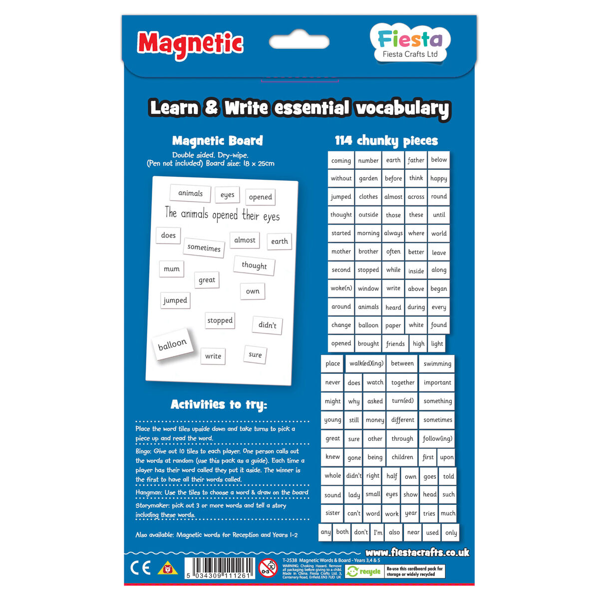 Words Years 3,4,5 Set Fun daily educational