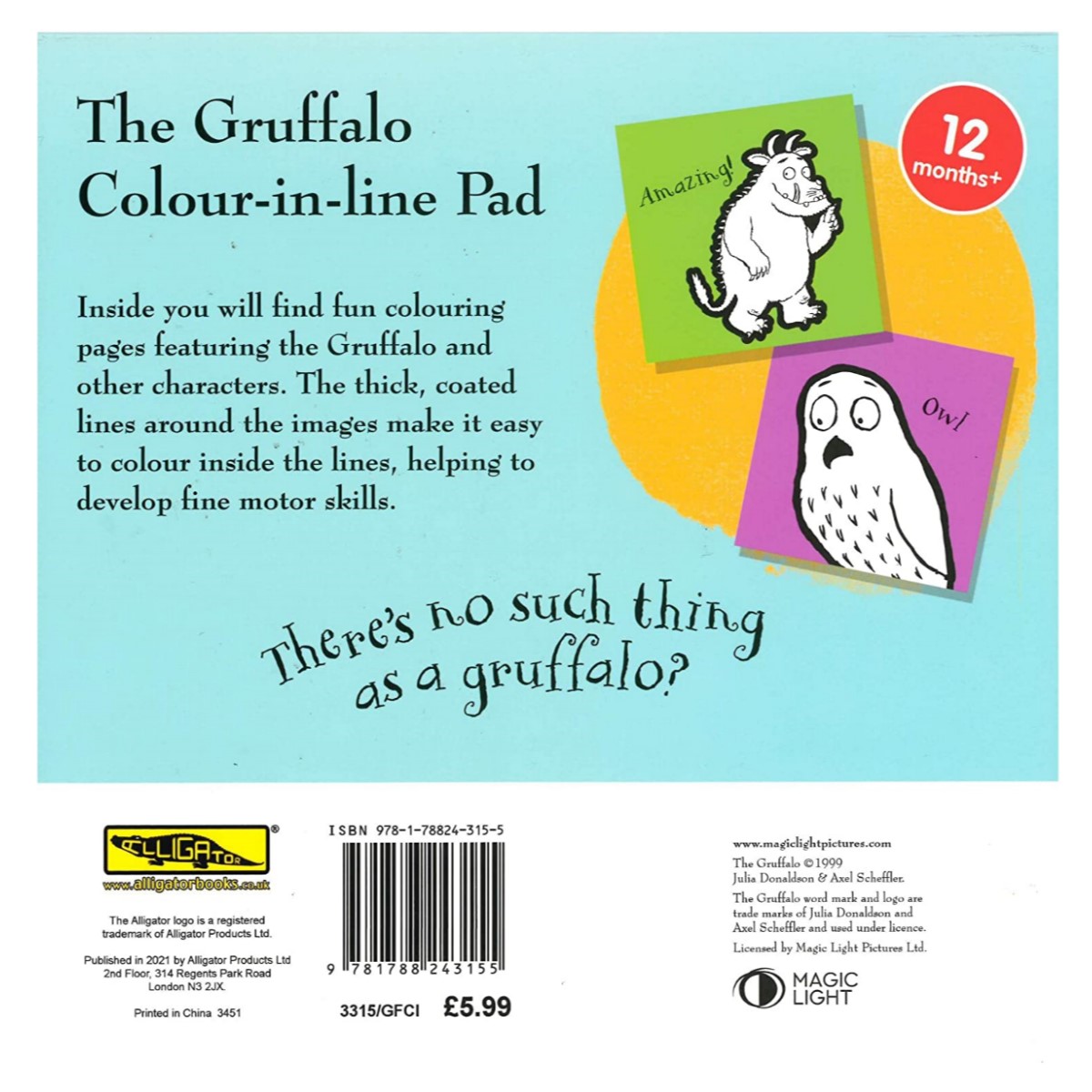 The Gruffalo | Colour in the Line Colouring Creative Activity Pad For Kids - Image 2