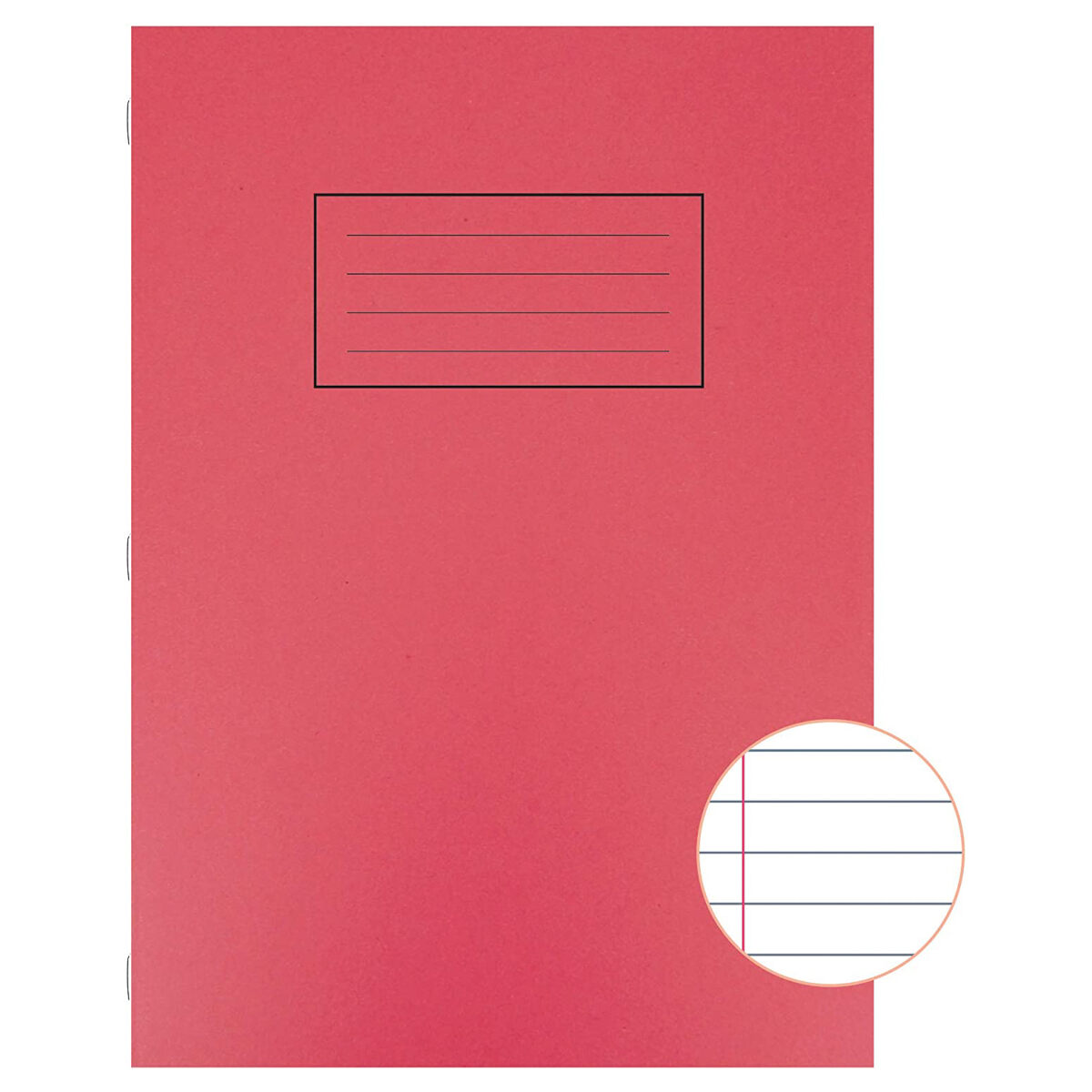 Silvine A4 Red Exercise Book Lined with Margin (80 Pages) 75gsm Class School New - Image 1