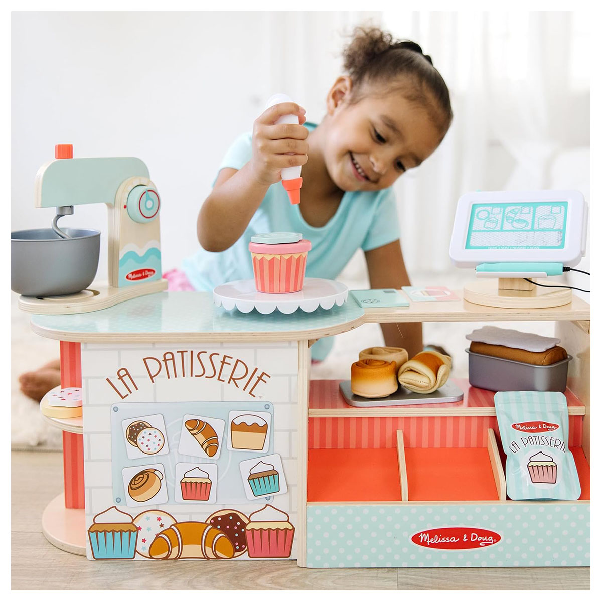 Melissa & Doug Wooden Patisserie Counter Bakery Play Set 39 Piece Ages 3+ - Image 5