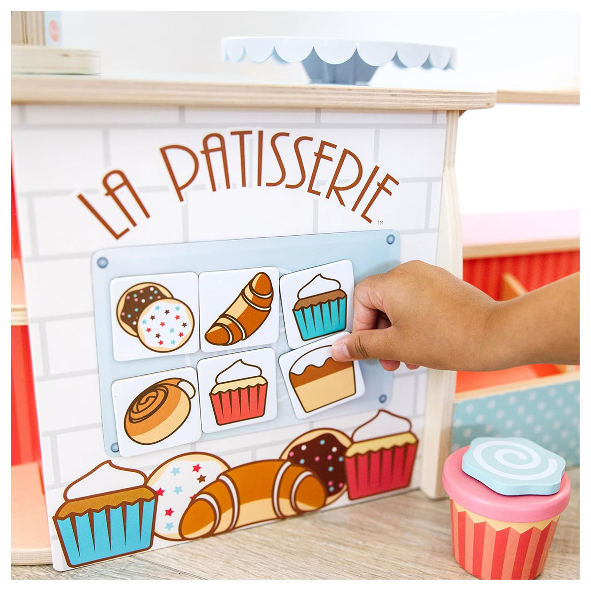 Melissa & Doug Wooden Patisserie Counter Bakery Play Set 39 Piece Ages 3+ - Image 3
