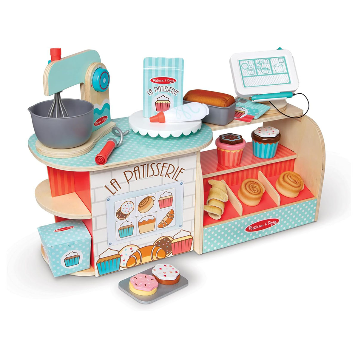 Melissa & Doug Wooden Patisserie Counter Bakery Play Set 39 Piece Ages 3+ - Image 2