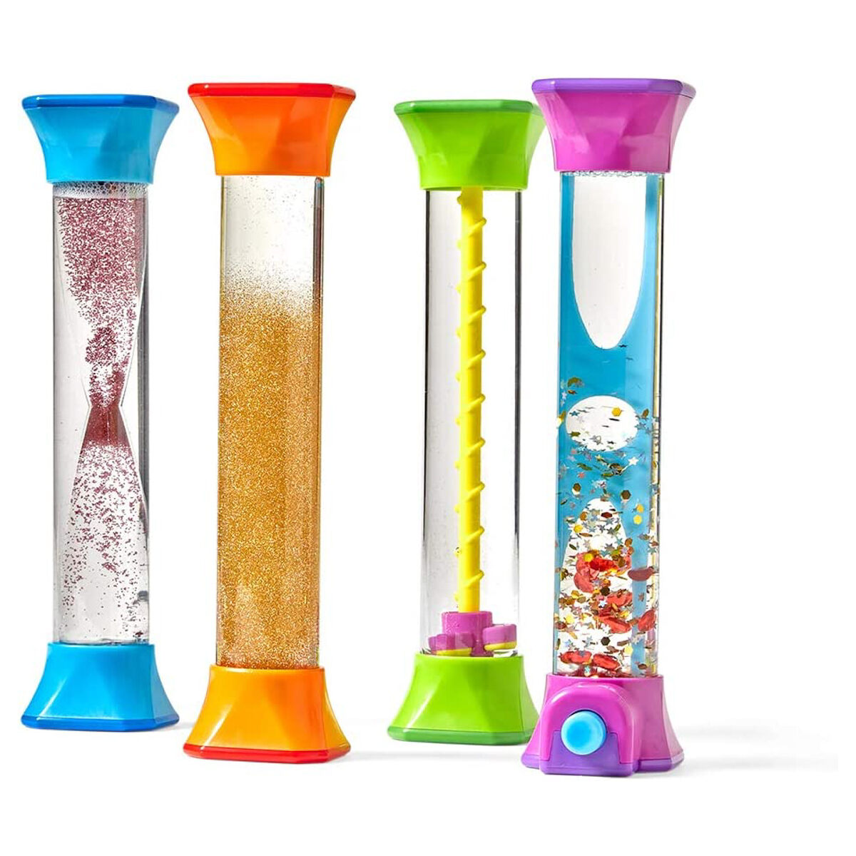 hand2mind Sensory Fidget Tubes Set of 4 Calm Down Toys Anxiety Relief Age 3+ - Image 1