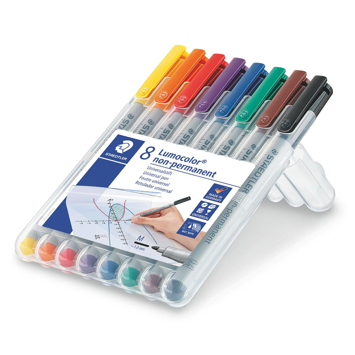 STAEDTLER Lumocolor Non Permanent Pens Medium 1mm Assorted Pack of 8 - Image 2