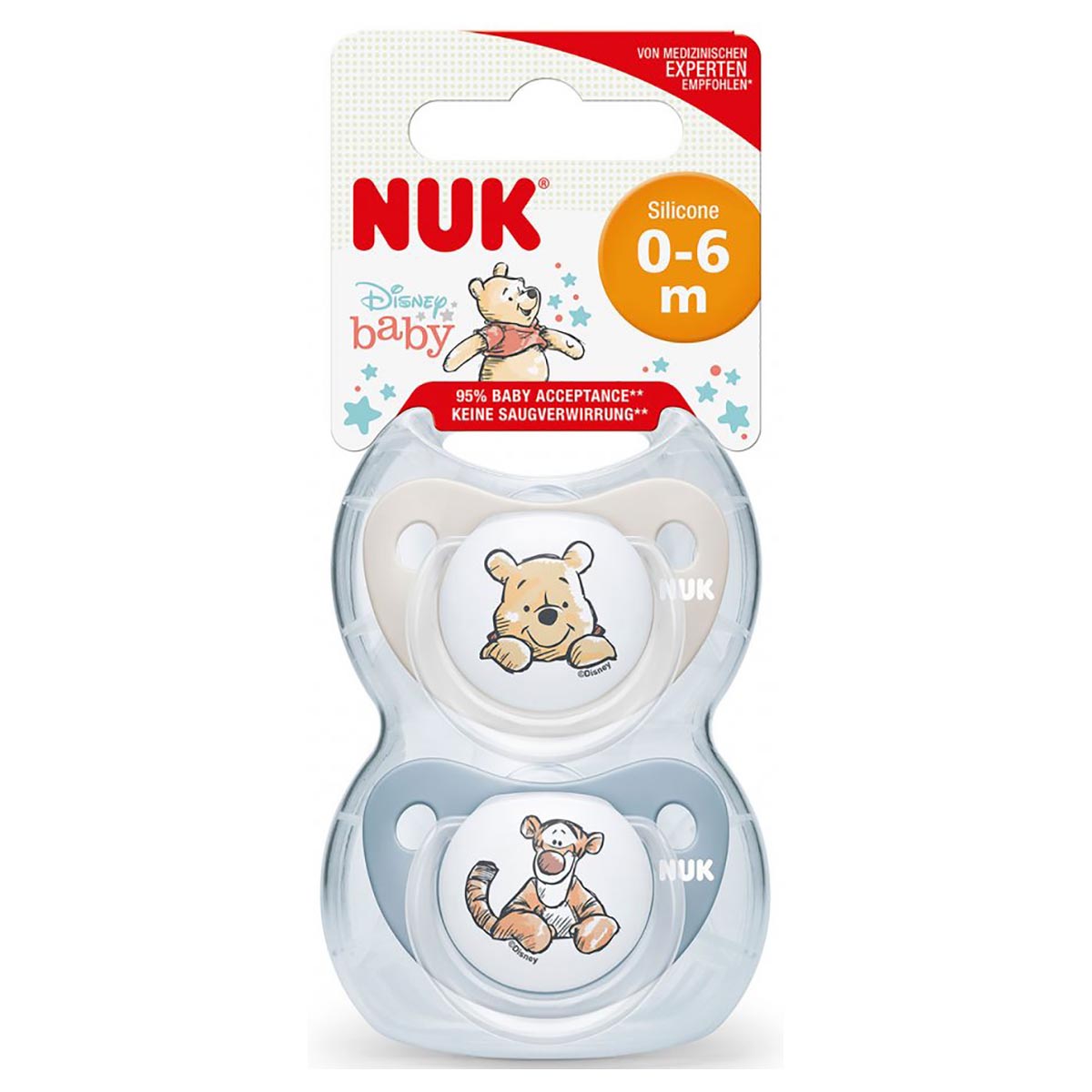 NUK Newborn Baby Girl Soother Dummy Pack of 2 Pink Latex Teat Age 0-6 Months 