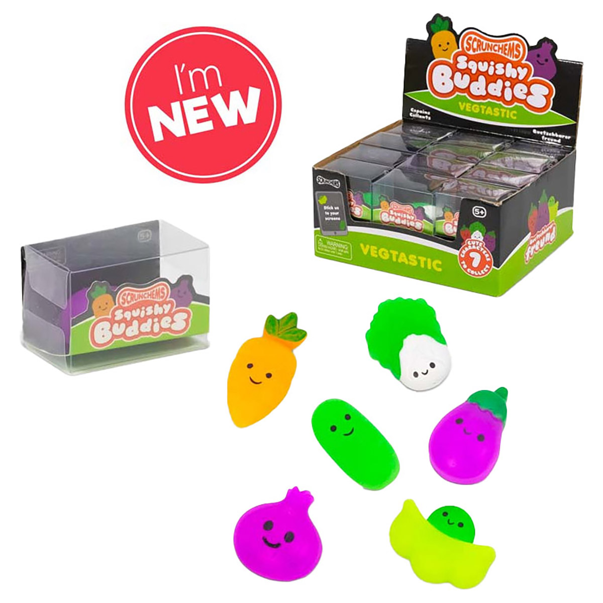 Tobar Fruit Squishy Buddies Jouet sensoriel anti-stress pour enfants de 3 ans et plus - Image 1