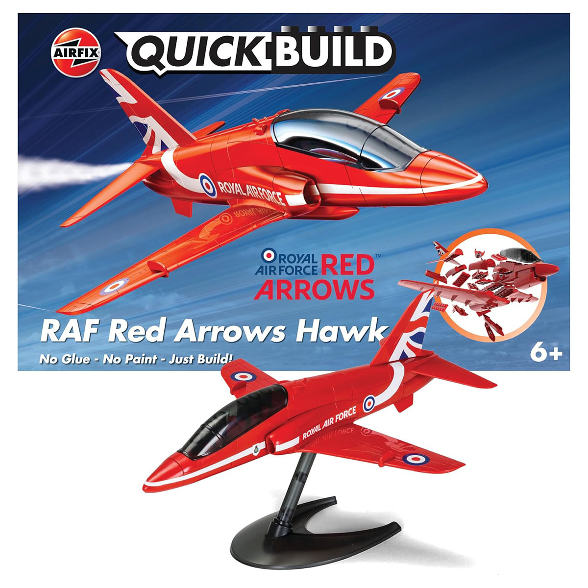 Airfix QUICKBUILD Red Arrows Hawk J6018 Model Aircraft Kit Ages 6+ - Image 1
