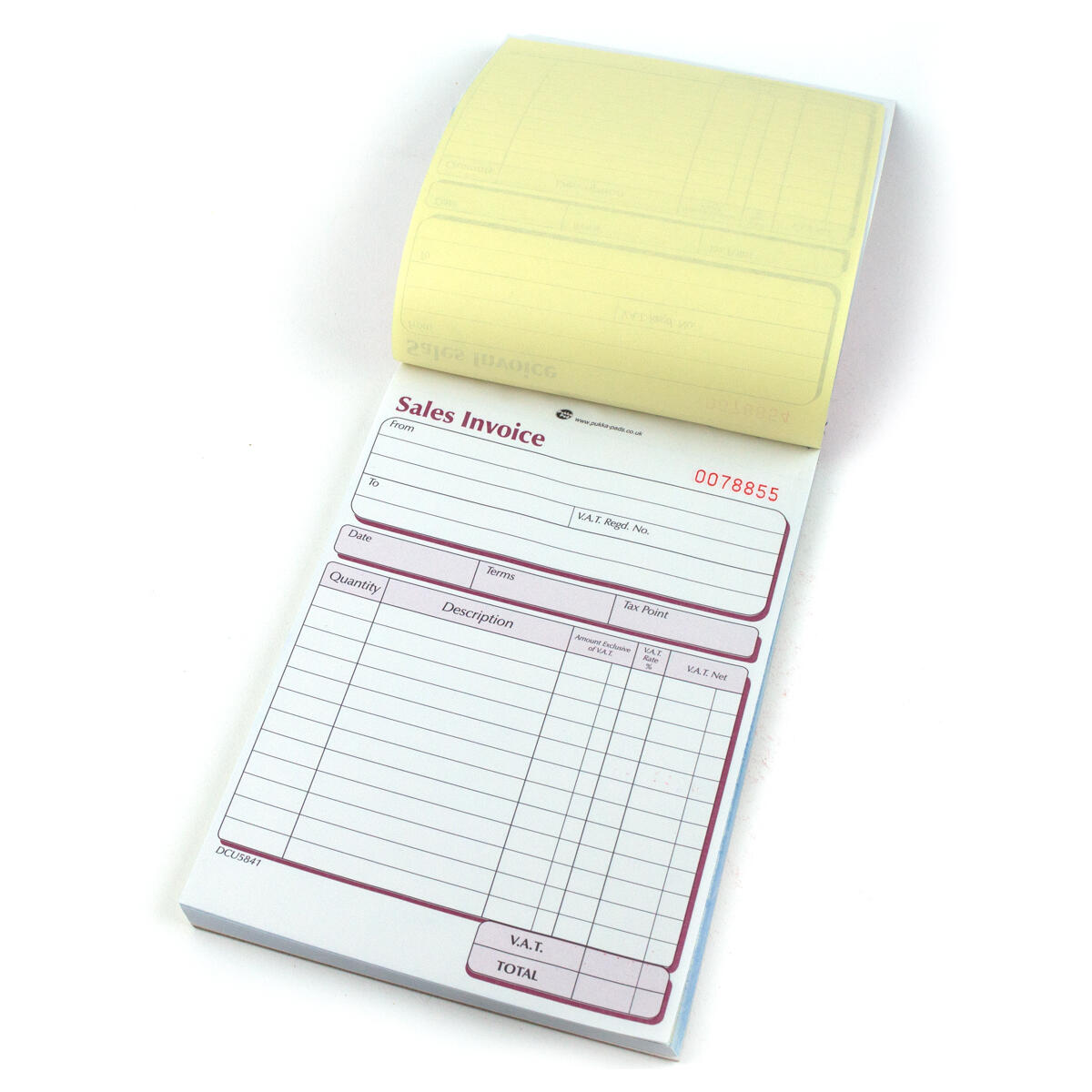 Pukka Pads Duplicate Sales Invoice Books - 2 Pack NCR Carbonless Forms 137x203mm (50 Sets Each)