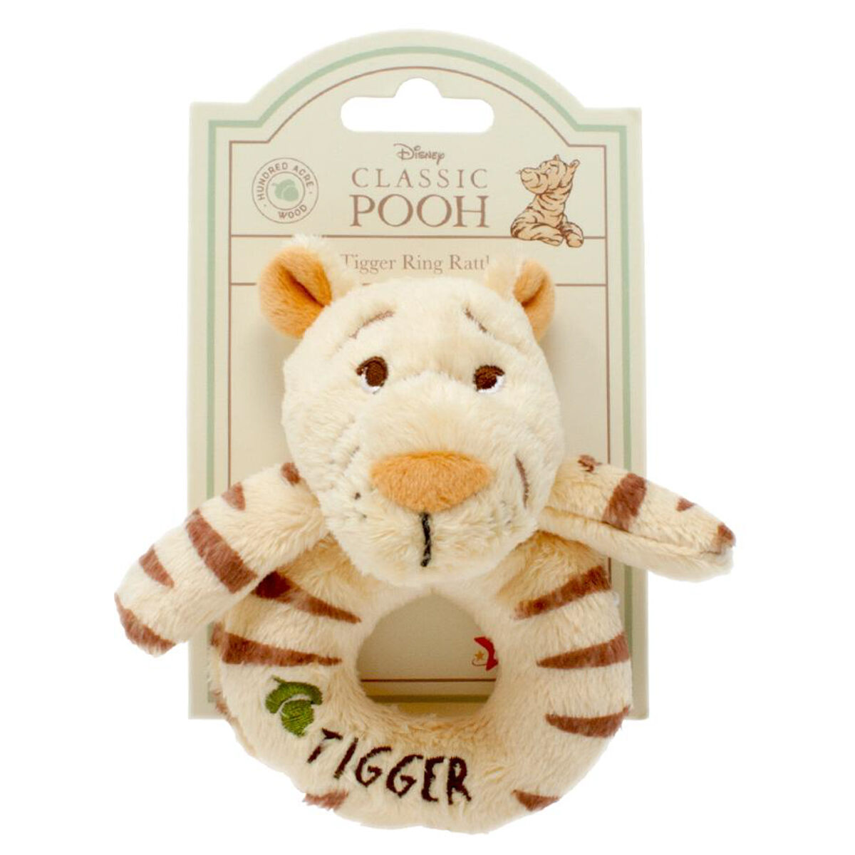 NEW CLASSIC TIGGER PLUSH RING RATTLE OFFICIAL DISNEY WINNIE THE POOH SOFT TOYS - Image 1