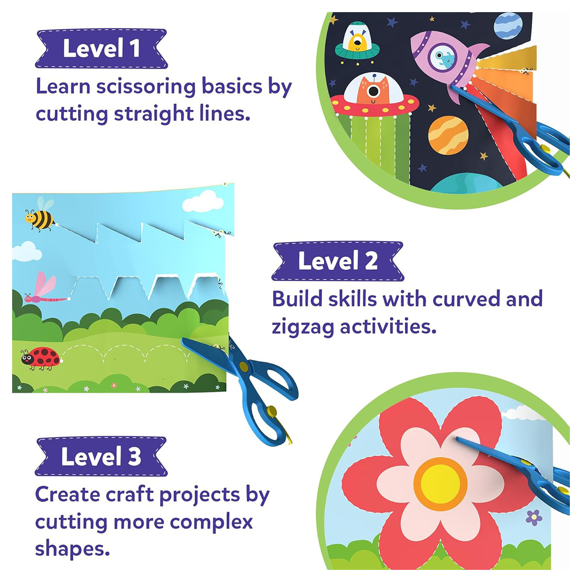 Skillmatics Scissor Skills Activity Book Snip Snip 25 Fun Cutting & Creative - Image 3