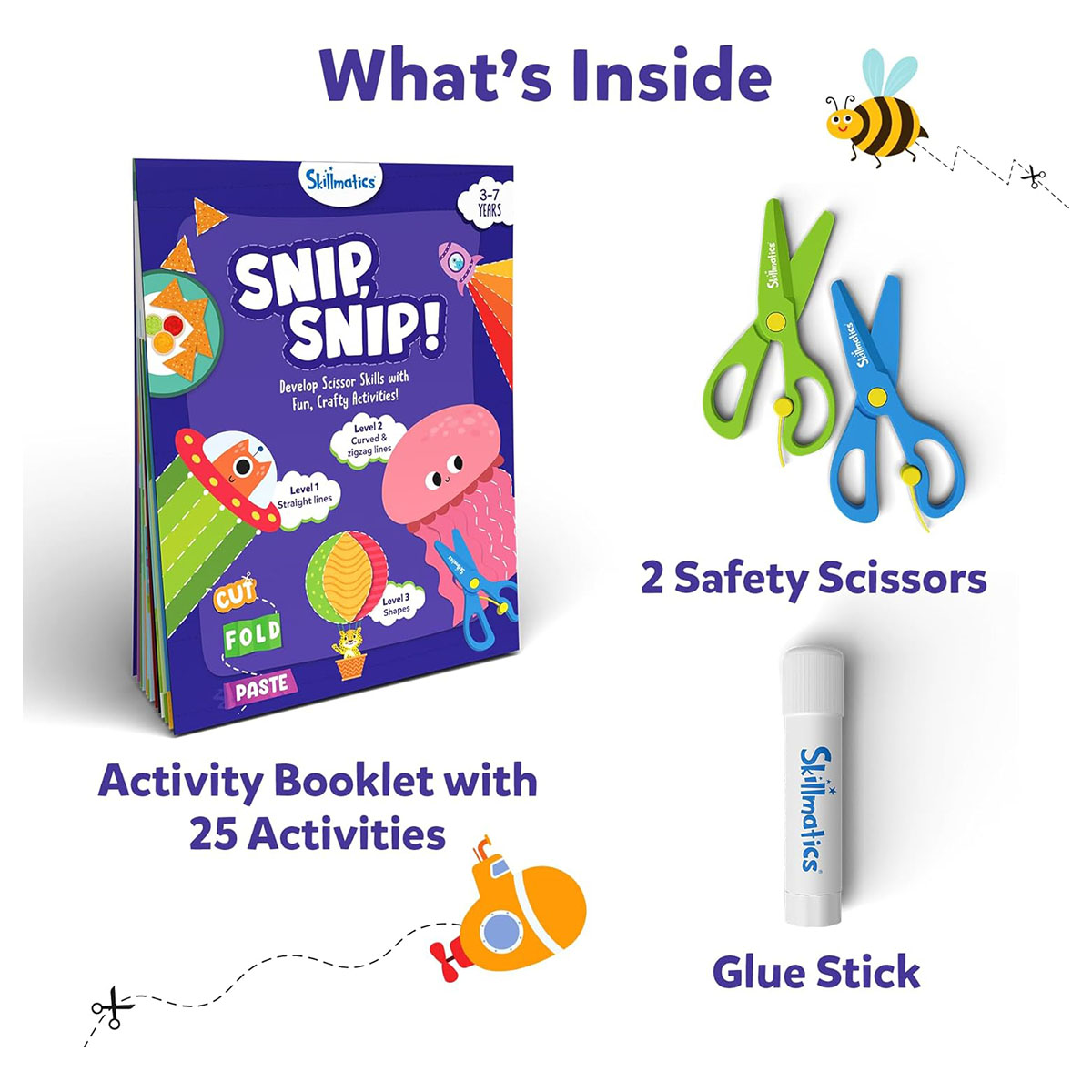 Skillmatics Scissor Skills Activity Book Snip Snip 25 Fun Cutting & Creative - Image 2