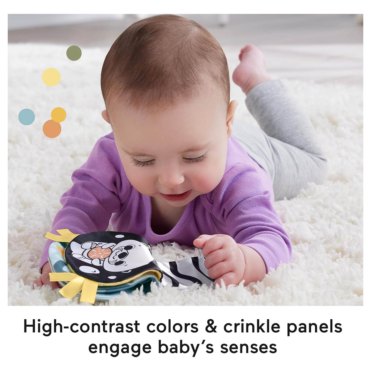 Juguete sensorial para bebé de peluche Fisher Price 2 en 1 Rockin' Tummy Time Otter - Imagen 4