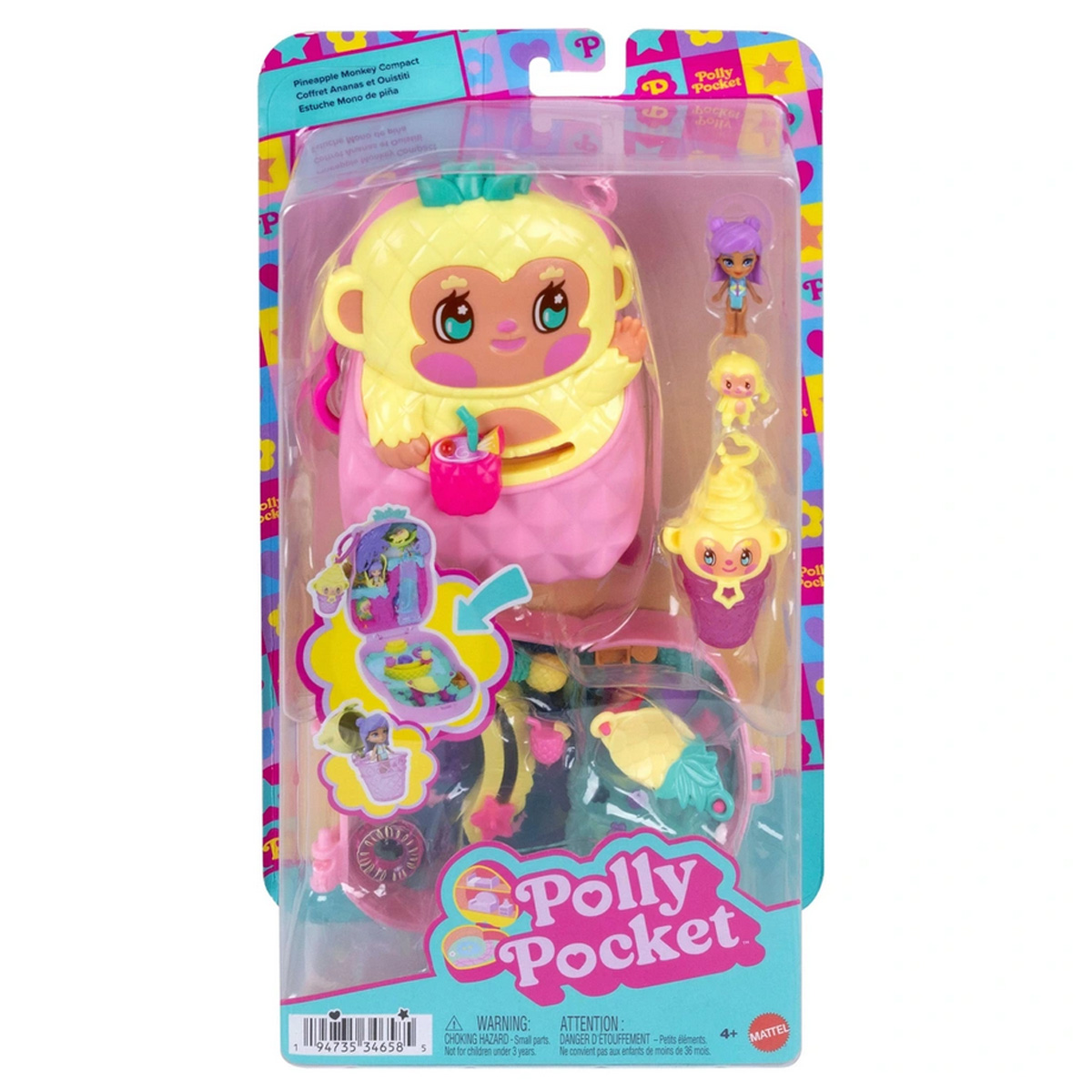 Polly Pocket Monkey Compact Playset Ages 4+ Mattel - Image 1