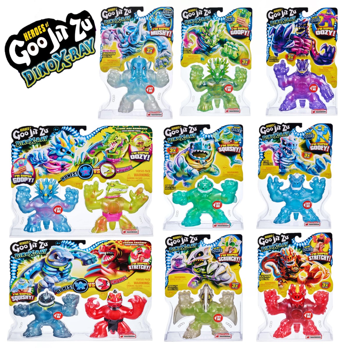 Heroes of Goo Jit Zu | Dino Series 3 & 4| Dino & X-Ray | Stretchy
