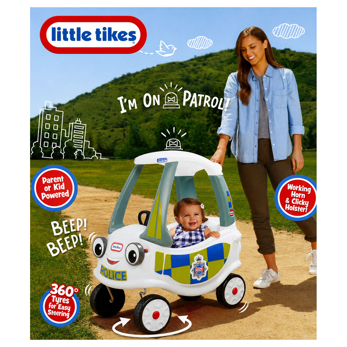 Little Tikes Police Cozy Coupe Ride On Car Kids Push Along Toddler Age 18M+ - Image 4