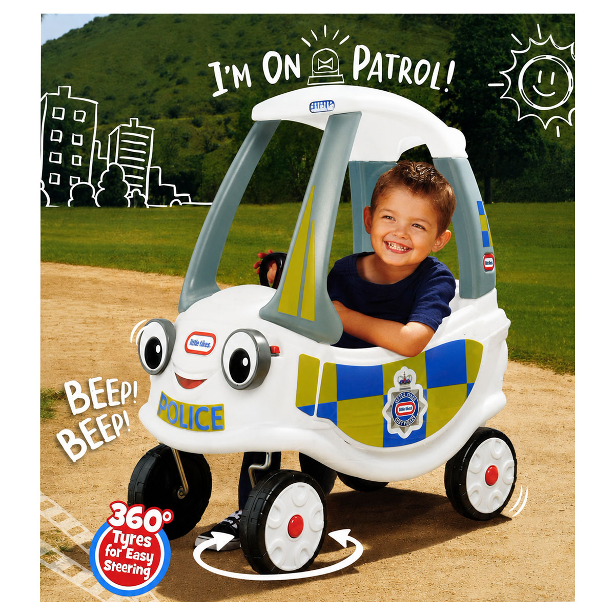 Little Tikes Police Cozy Coupe Ride On Car Kids Push Along Toddler Age 18M+ - Image 2