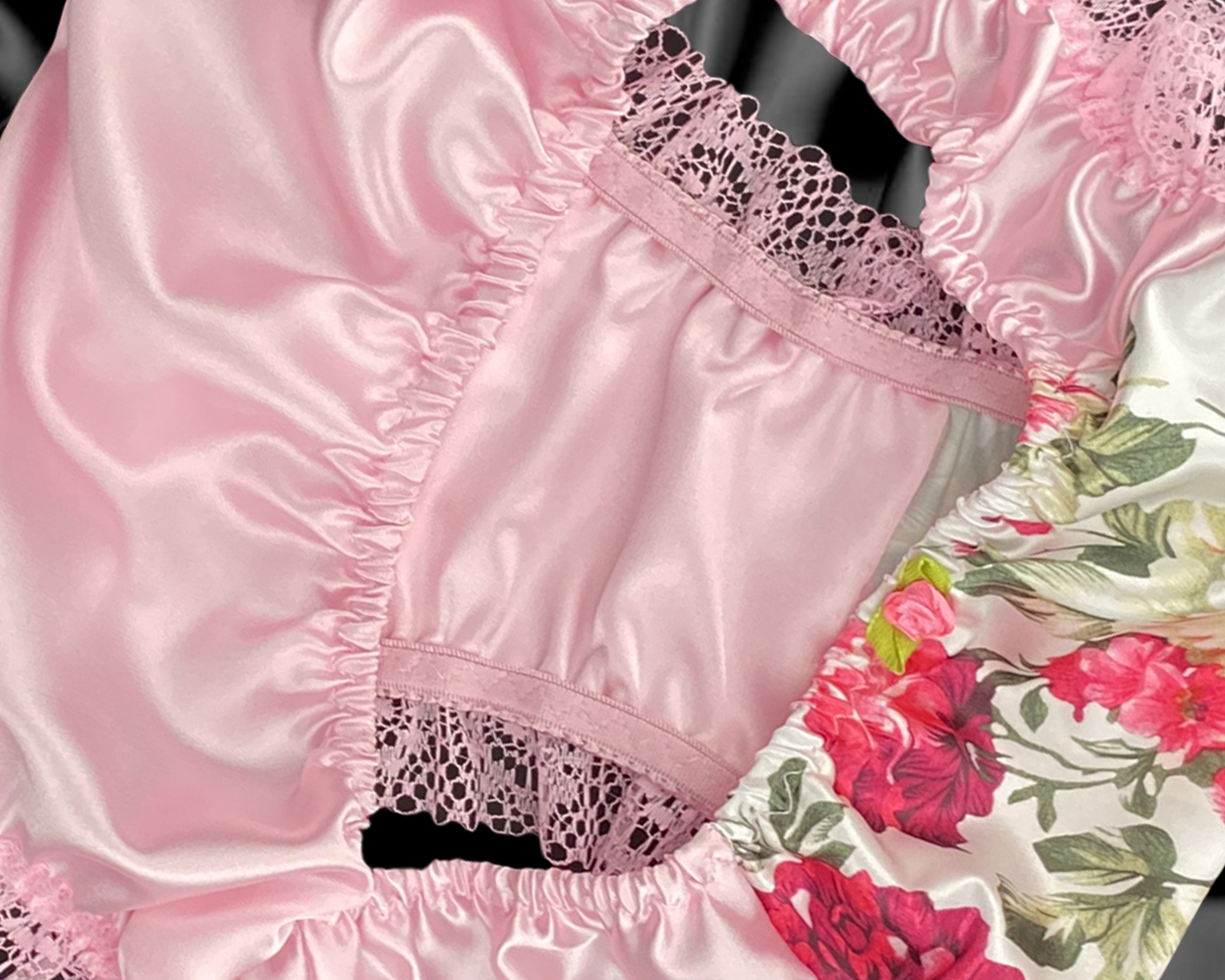 Baby Pink Floral Satin Frilly Sissy Panties Bikini Knicker Underwear Size Ebay