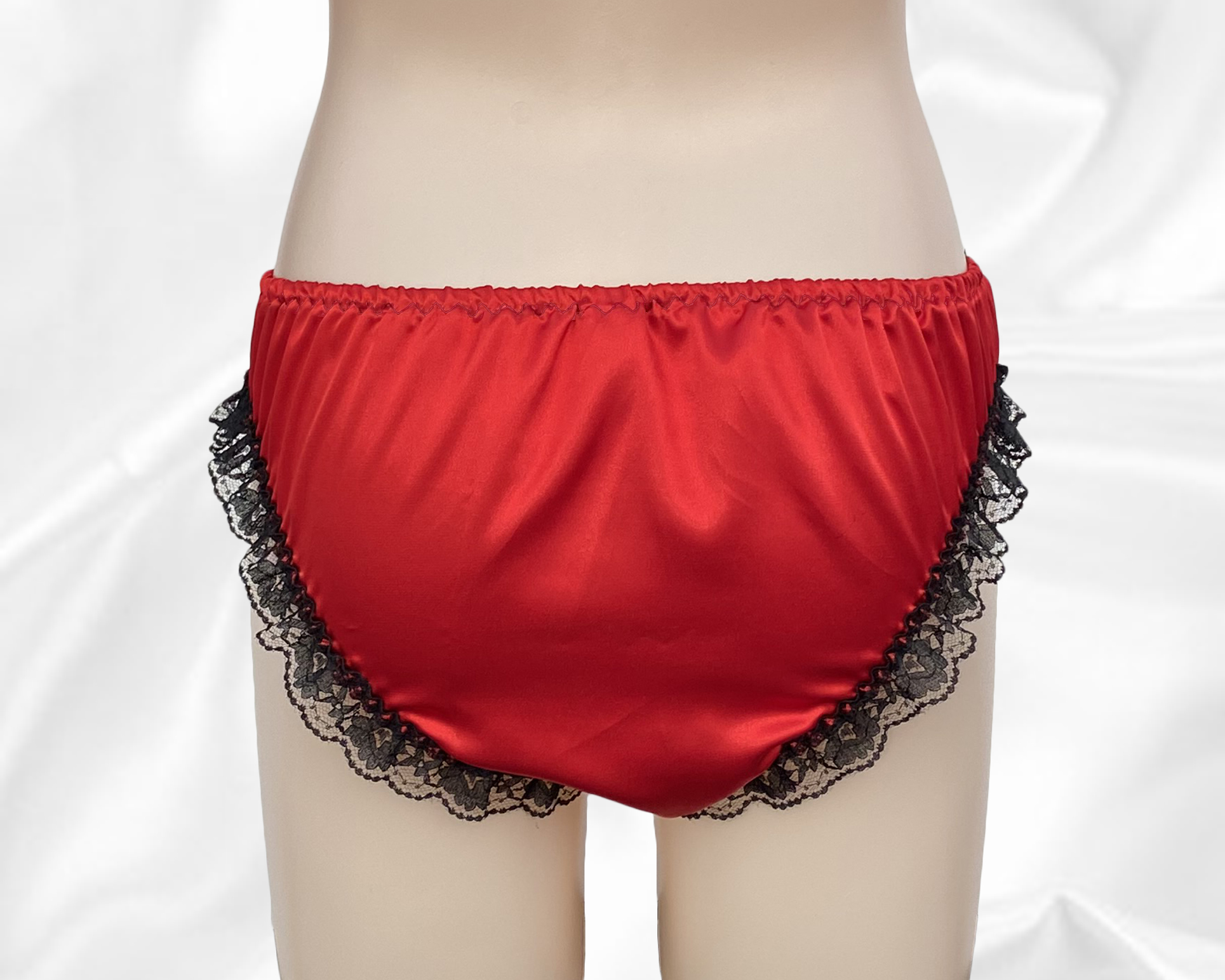 Black Red Satin Frilly Sissy Full Panties Bikini Knicker Underwear Size Ebay