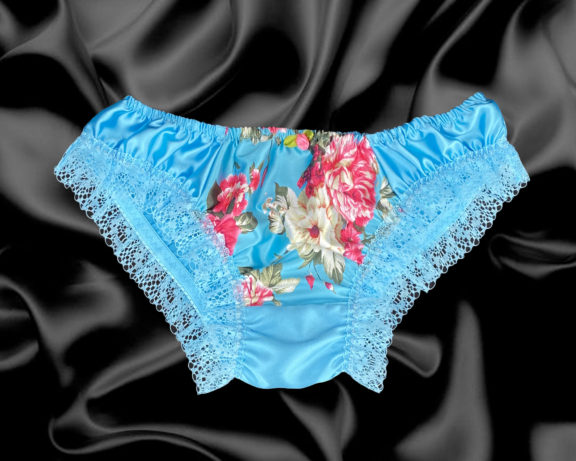 Satini Men's Underwear Satin Tanga Bikini Briefs Panties (Aqua