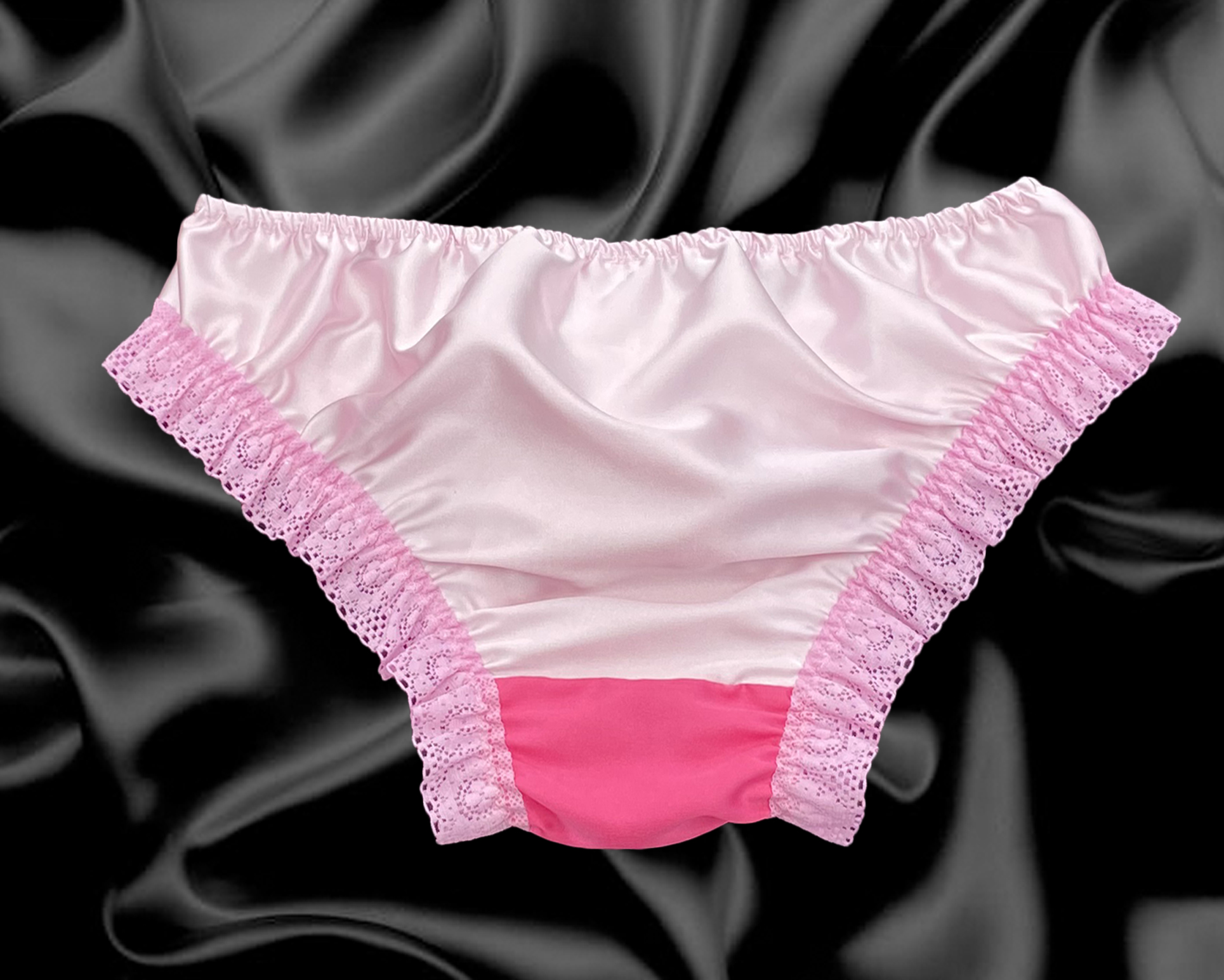 Pink Satin Frilly Sissy Full Panties Bikini Knicker Underwear Briefs